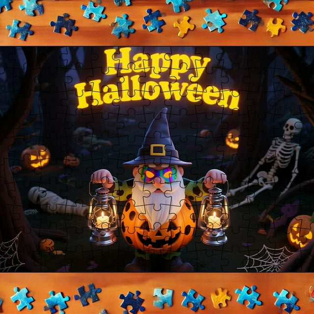 Halloween Theme Puzzle Set Halloween Educational Puzzles For Present Perfect For Family Game Night (with Number On Back)