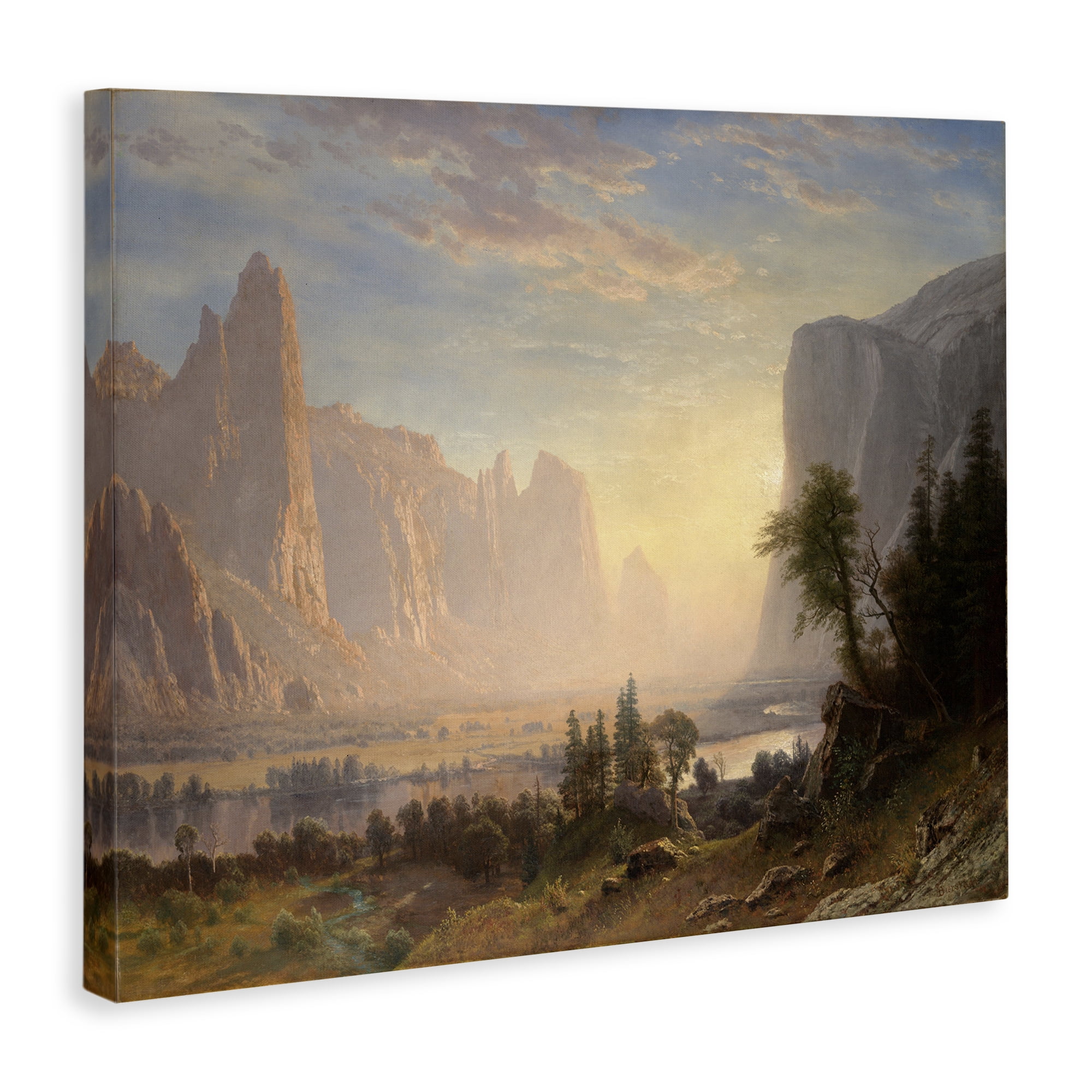 Stupell Industries Classic Bierstadt Valley of Yosemite Landscape & Nature Painting Wrapped Canvas Art Print Wall Art, 20 x 16