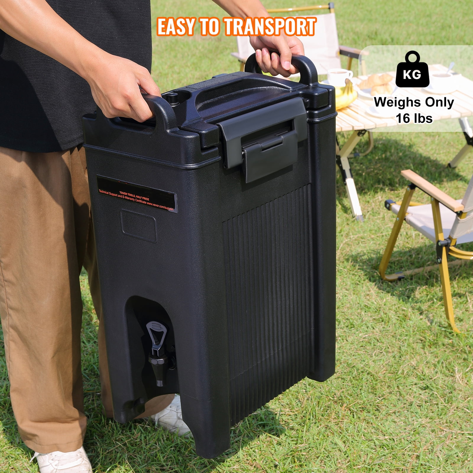 KFFKFF Insulated Iced and Hot Beverage Server/Dispenser 5 Gallon Beverage Carrier Food-Grade LDPE Material