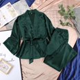 thumbnail image 6 of Eternatastic Women's Long Sleeve Satin Silk Pajama Set Belted Sleepwear Silky Pj Sets Nightwear Pjs Loungewear, 6 of 6
