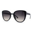 thumbnail image 2 of Womens Luxury Rhinestone Edge Large Cat Eye Sunglasses Black - Smoke, 2 of 4
