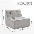 thumbnail image 4 of Aukfa Lazy Floor Sofa Chair, Fireside Chair, Teddy Velvet Bean Bag Chair, Tatami Sofa, Gray, 4 of 8