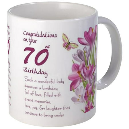 CafePress - 70Th Birthday Greeting Gift Mug Mugs - Unique Coffee Mug, Coffee Cup