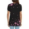 thumbnail image 4 of CEHVOM Mode T-shirt Décontracté à Manches Courtes Col en V pour Femmes Été Imprimé Blouse Liquidation, 4 of 6