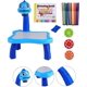 thumbnail image 3 of Drawing Writing Board, Stylish Projection Table, Creative Painting Projector for Children, Pattern Projection with Brush (Blue), 3 of 5