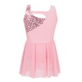 thumbnail image 2 of iEFiEL Kids Little Girls Tween Shiny Sequins Asymmetrical Ballet Dance Leotard Dress, 2 of 7