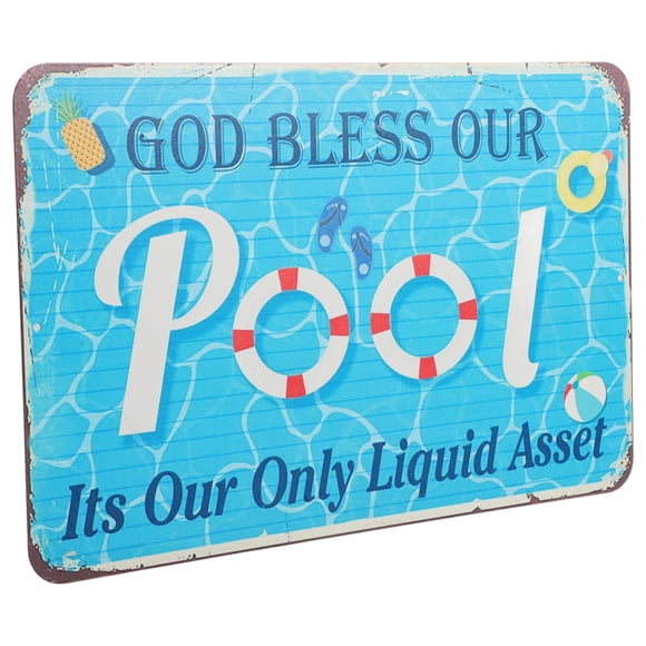 KAKOWELY Pool Slogan Wall Board Swimming Metal Sign Decorative Pool Signs For Outdoor Summer Decor Pool Signs