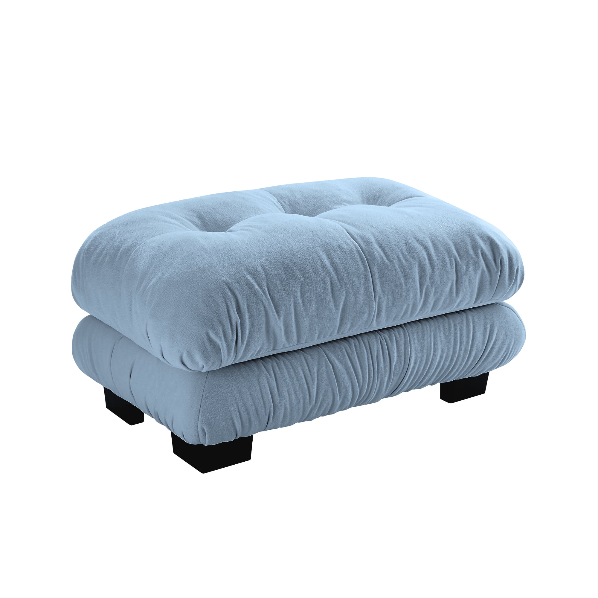 FFH Ottoman for Sectional Sofa, Chenille Cloud Ottoman for Couch, Blue
