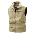 thumbnail image 5 of Utility Vest for Men with Pockets Summer, Outdoor Lightweight Outerwear Vest for Hiking Fishing Photo Work, Khaki XS, 5 of 5