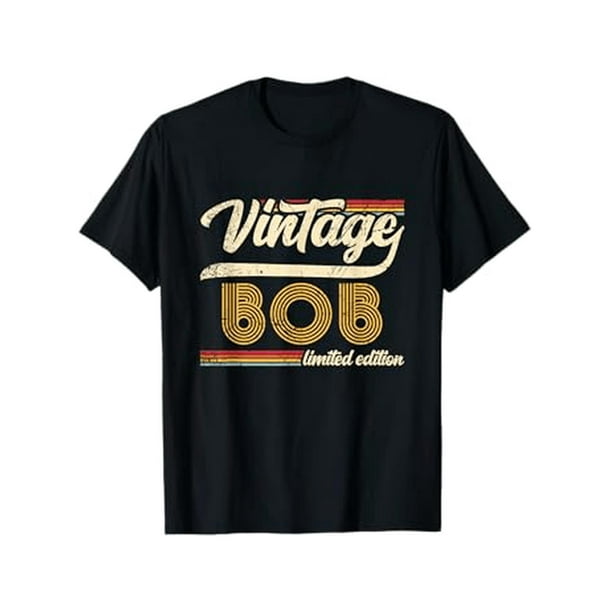 Vintage Bob Graphic Men's T-Shirt - 100% Cotton, Retro Design with "Vintage Bob" Print, Crew Neck, Short Sleeve, Casual & Sporty Fit, Perfect for Halloween, Thanksgiving, Christmas Gifts, Sizes S-XXX