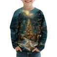 thumbnail image 2 of ITSAME Boys Girls Long Sleeve Tops, Xmas Graphic Loose Fashion Crewneck Holiday Pullover Christmas Shirt Multicolor 5T, 2 of 7