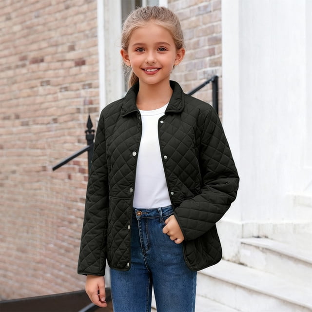 Tranfacy Boys and Girls Fall Jackets,Toddlers Winter Coat,Kids Long Sleeve Solid Color Casual Soft Fiber Filled Jacket with Pockets for Boys and Girls Fall Winter