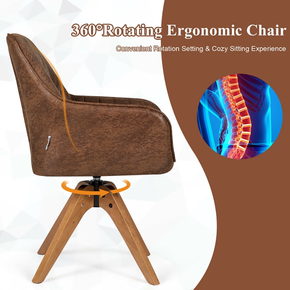 Finihen Modern Accent Chair, Fabric Swivel Accent Chair with Beech Wood Legs, for Bedroom, Living Room, Dining Room, Brown Finihen Modern Accent Chair, Fabric Swivel Accent Chair with Beech Wood Legs, for Bedroom, Living Room, Dining Room, Brown