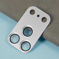 thumbnail image 5 of For iPhone 17 Pro Max Camera Lens Protector Brushed Integrated Metal Tempered Glass Lens Film - Silv, 5 of 5