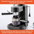 thumbnail image 4 of 4 Cup Electric Espresso/Cappuccino Maker 800 Watts - Black: Milk Frother, Glass Carafe, Removable Filter Basket, 4 of 7