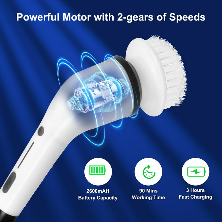 WLRETMCI Electric Spin Scrubber,Cordless Cleaning Brush with 8