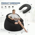 thumbnail image 2 of Congermom Large Bean Bag Chair with U-Shaped Pillow for Adults and Kids Ultra Soft Teddy Fleece BeanBag Chair Black, 2 of 7