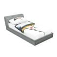 thumbnail image 2 of Ambesonne Modern Fitted Sheet & Pillow Sham Set, Fashion Woman with a Hat, Twinxl, Blue Grey Red Yellow, 2 of 2