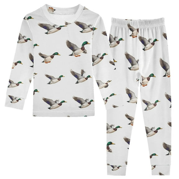 joogoo Funny Flying Ducks 2 Piece Long Sleeve Tee and Pants Cotton Pajama Set 5Y