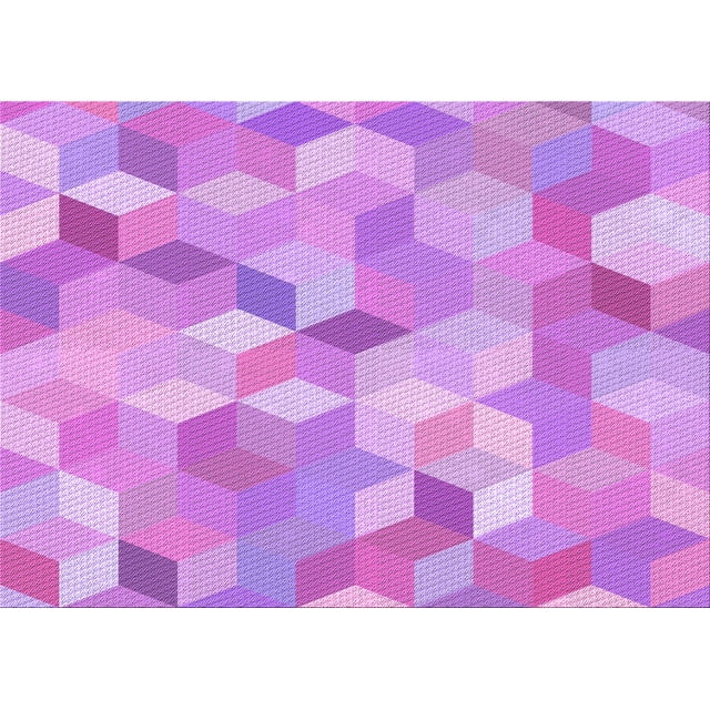 Ahgly Company Machine Washable Indoor Rectangle Transitional Violet Purple Area Rugs, 7' x 10'