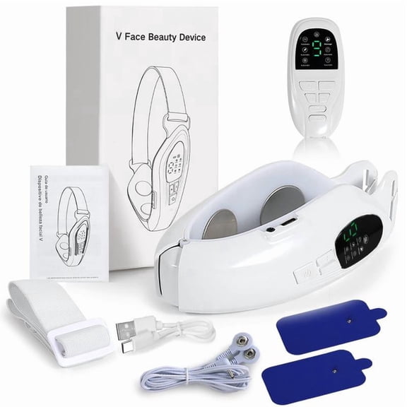 Facial Toning Device for Jawline and Neck, 6-Mode EMS Face Lifter with Remote Control, Hands-Free Beauty Tool for Women