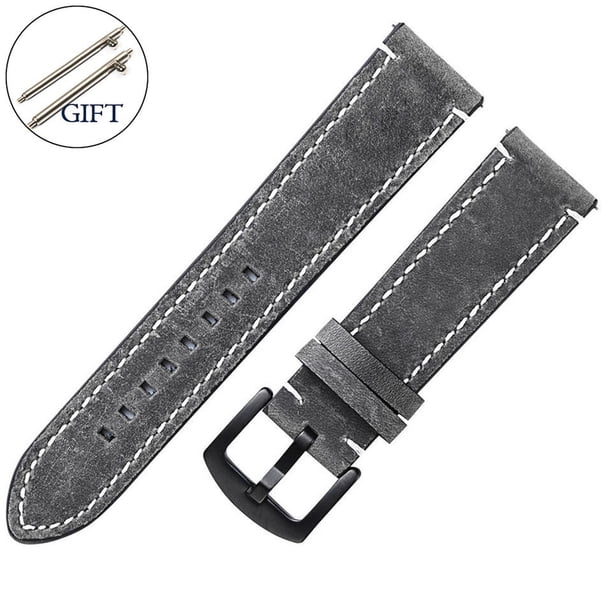 18 Mm 20 22 24 Correa De Reloj Universal De Liberación Rápida Cinturón De Pulsera Retro Costura Cuero