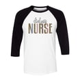 thumbnail image 1 of Dialysis Nurse Leopard Print Three-Quarter Raglan Sleeve Baseball Shirt Unisex X-Small White/Black, 1 of 5