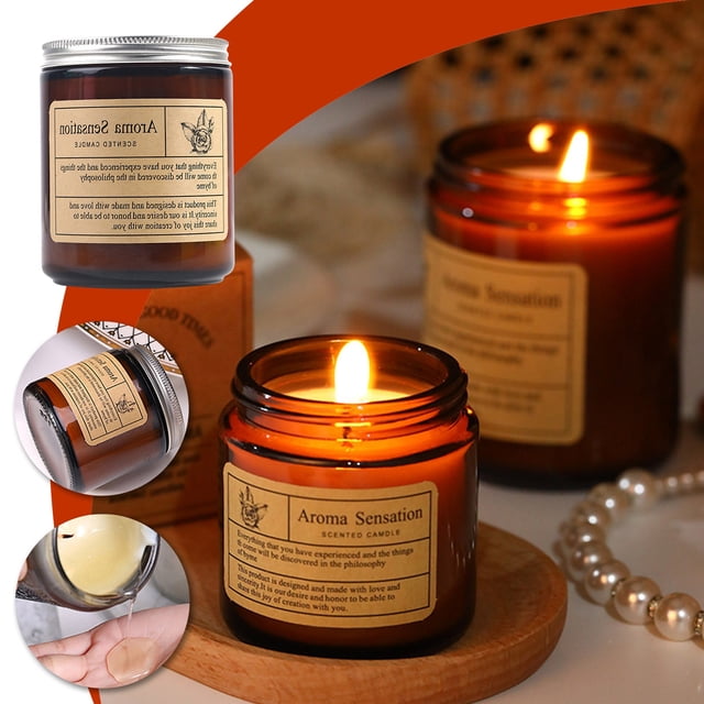 Xihbxyly Vela Perfumada de Aromaterapia, Hecha a Mano con Cera de Soja, Núcleo de Algodón Natural, 15-20 Horas de Duración, Recipiente de Vidrio Romántico, Ideal para Cumpleaños, Bodas y Festividades