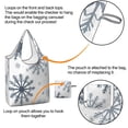 thumbnail image 4 of 5 Pack Foldable Shopping Bag,Blue Christmas Snowflake Pattern Reusable Grocery Bags with Pockets,Large Reusable Tote Bags with Handles Waterproof & Lightweight, 4 of 6