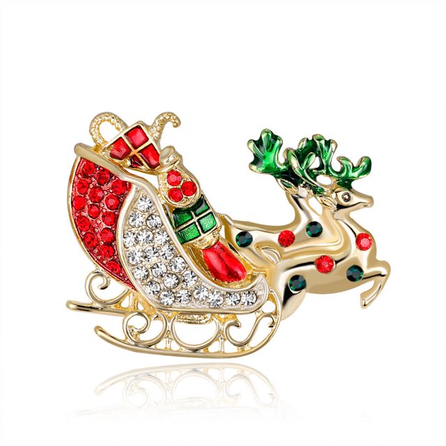 Yuarrent Decorado Árbol de Navidad Botas de Papá Noel Muñeco de nieve Campana Broche Bufanda Collar Solapa Broche de Navidad Regalo de niña Kits de decoración para fiestas No.75 Yuarrent JR0793-75