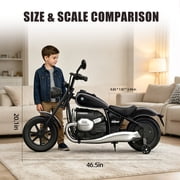 SaveJoy BMW Licensed Kids Electric Motorcycle, 24V Kids Electric Dirt Bike, 280W Powered Ride On Motorcycle with Removable Training Wheels, Suspension, Black