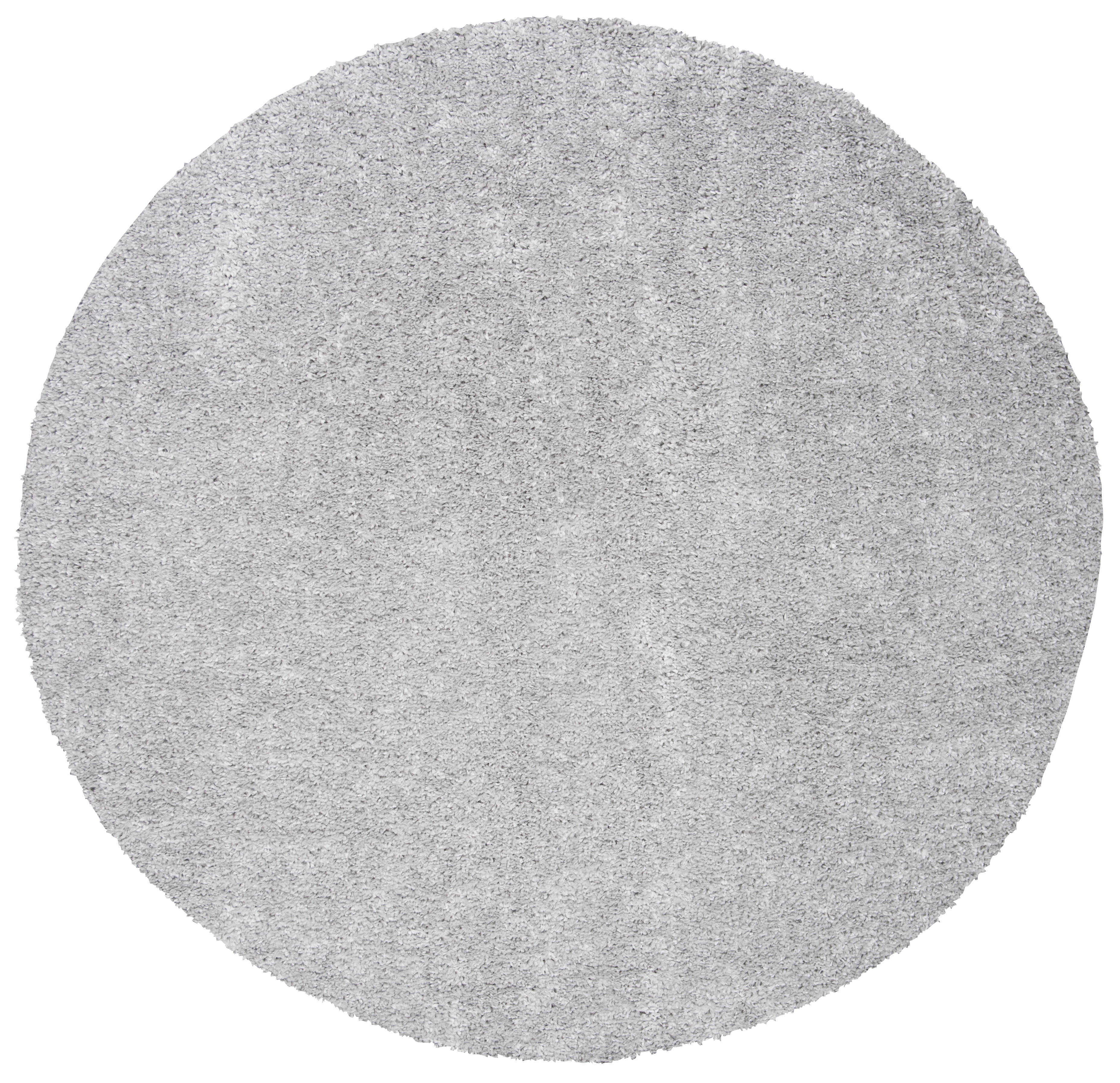 SAFAVIEH August Carlene Solid Plush Shag Area Rug, Silver, 11' x 11' Round - Large - Modern Design, Silver, Non-Shedding & Easy Cleaning, Ultra Plush Thick Pile, Ideal for Living Room, Bedroom
