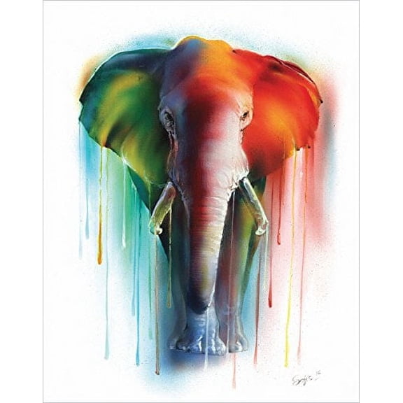 Elephant Dreams by Sophia - Multicolor Art Print Poster 11x14 inches Unframed