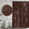 thumbnail image 4 of Brown Shower Curtain Set - 72" x 78" Washable Bathtub Curtain with 12 Hooks, Spring Flora Waterproof Fabric Stall Shower Curtains for Bathroom/Bathtub Décor, 4 of 6