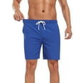 thumbnail image 6 of Xuniizn Mens Swim Trunks Solid Drawstring Elastic Waist Beach Board Shorts with Pockets Summer Quick Dry Holiday Bathing Shorts, S-3XL, 6 of 7
