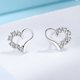 thumbnail image 4 of Pendientes de tuerca de corazón de cristal de plata de ley 925 JAMW para mujeres y niñas 1 par Sencillez, 4 of 5
