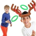 thumbnail image 2 of Christmas Party Toss Game Inflatable Reindeer Antler Hat with Rings for Kids Adults Family Xmas Fun Games, 2 of 5