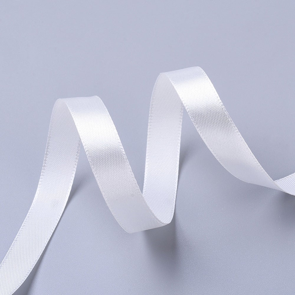 Single Face Satin Ribbon Polyester Ribbon White 1/2 inch(12mm) about 25yards/roll(22.86m/roll) 250yards/group(228.6m/group) 10rolls/group