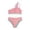 Pink, variant on Kids Girls Swimsuit Gray Two Piece 1 Shoulder Bathing Suit With Chest Pad Color Block High Waisted Bikini 9-10 Years