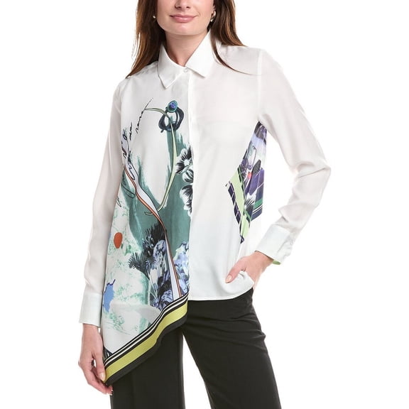 Gracia womens Scarf Detail Shirt, s, White