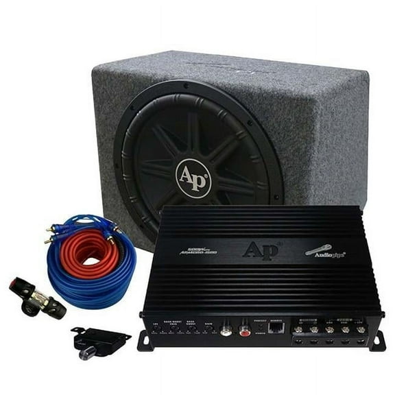 Audiopipe APSB-1211PX 12" Single Enclosed Sub, 500 Watt Amp, & Wire Kit