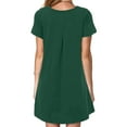 thumbnail image 2 of Chemises à Manches Courtes pour Femmes Robe T-Shirt d'Été Décontractée pour Femmes Tunique Ample à Manches Courtes avec Poches pour Femmes Robe d'Été Ample pour Femmes Robe T-Shirt Femme, 2 of 7