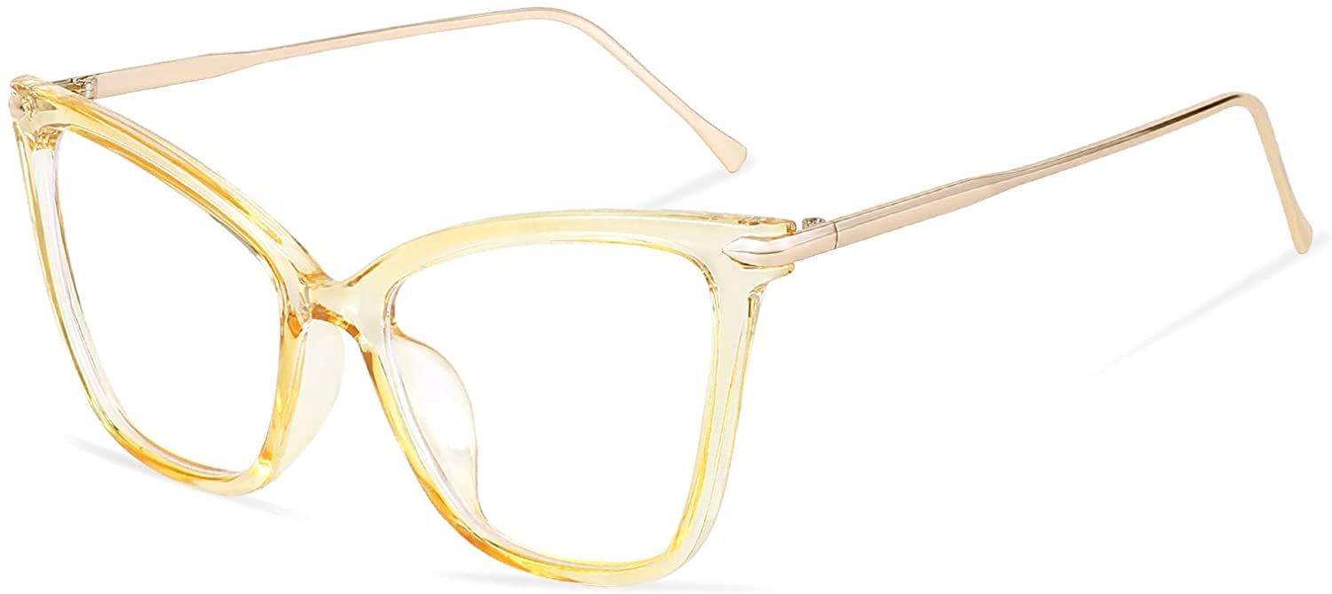 FEISEDY Oversized Cat Eye Glasses Frame with Clear Lenses Eyewear for Women B2460