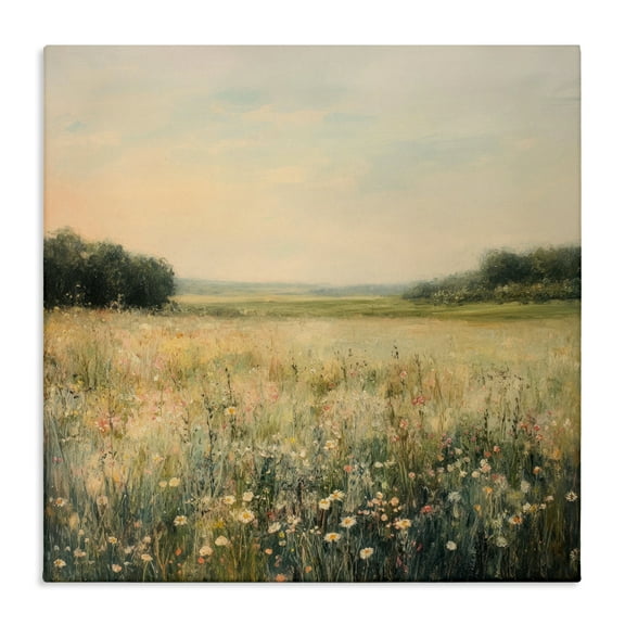 Stupell Industries Warm Wildflower Landscape Canvas Wall Art design by Petal Prints Design, 24 x 24