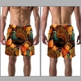 thumbnail image 3 of luoweisi Men's Beach Shorts Quick Dry Swim Trunks with Mesh Lining Thanksgiving Turkey L, 3 of 5