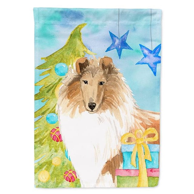 Carolines Treasures CK1867GF Arbre de Noël Rugueux Collie Jardin Taille Drapeau