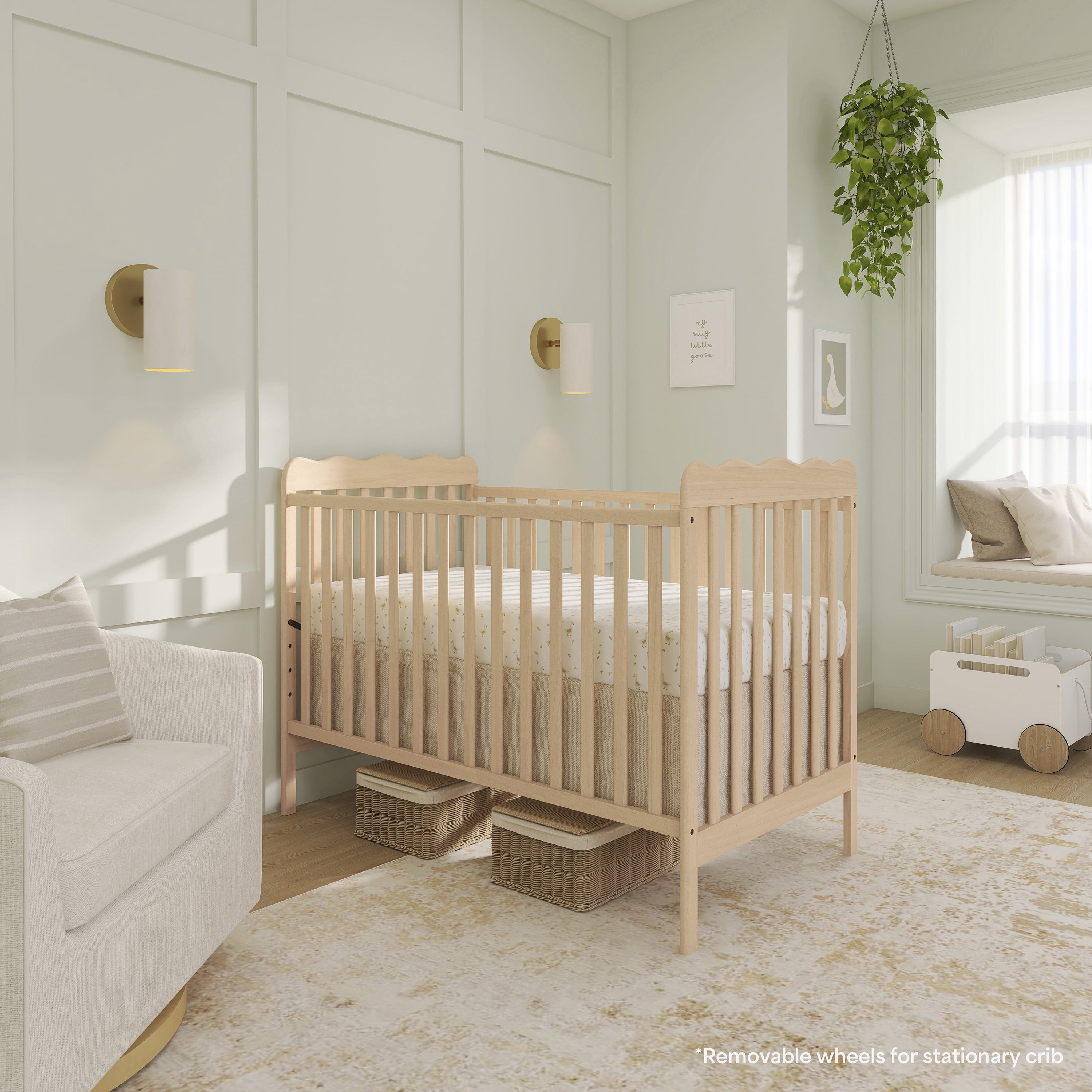 Dream On Me Carson Classic 3-in-1 Convertible Crib in Beechwood Natural, Greenguard Gold Certified