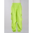 thumbnail image 3 of TiaoBug Kids Girls Cargo Pants Casual Pure Color Trousers Hip Hop Dance Costume4-14 Green-A 120, 3 of 7