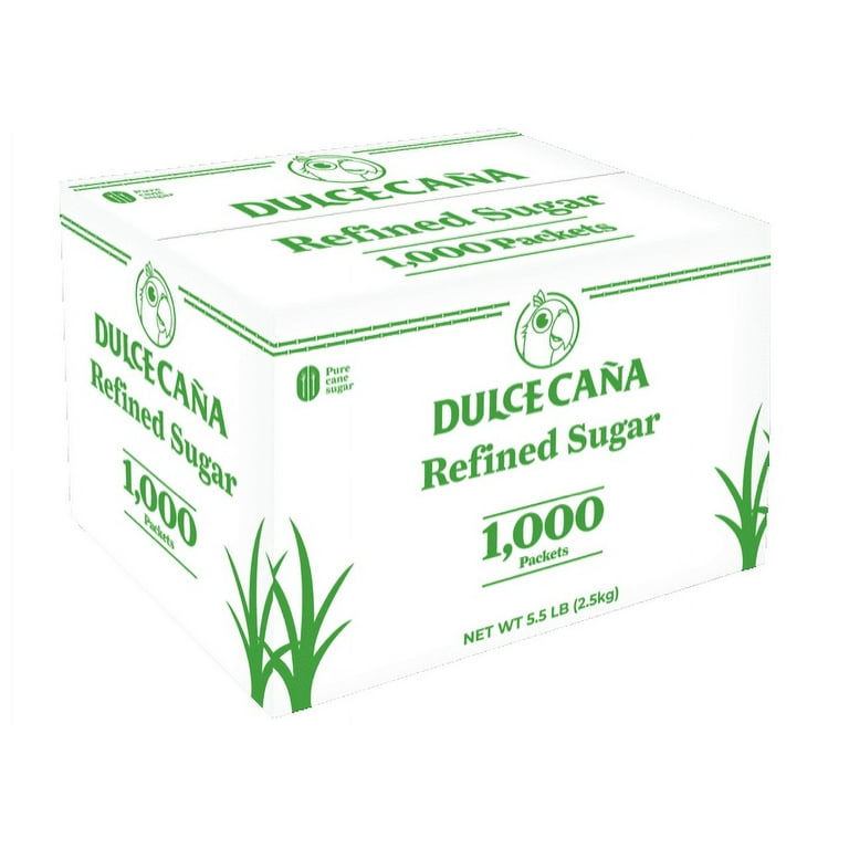 Dulce Caña Refined Cane Sugar Sachets, 1,000 Count, 5.5 lb (2.5 kg