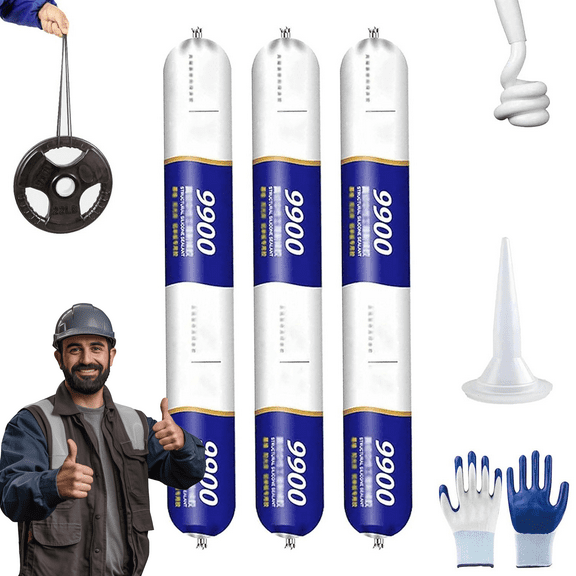 9900 Sealant Waterproof, Outdoor Waterproof Silicone Sealant Heat Resistant, Permanent Solution for Roof & Wall Cracks, Tear and Stretch Resistance , Outdoor Silicone Waterproof Sealant(White,3pcs)